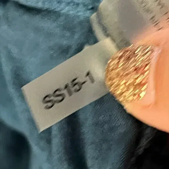 Peruvian Connection Women's Teal Blue Pima Cotton Dress Pockets 3/4 Sleeve Large - Picture 6 of 9